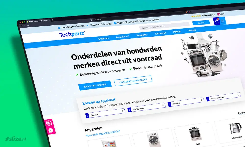 realisatie woocommerce webshop techpartz - webdesign Bant